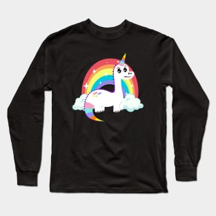 Unicorn Dinosaur and a Rainbow Long Sleeve T-Shirt